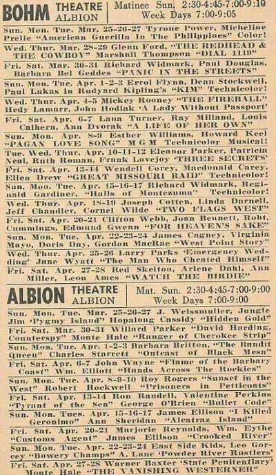 Albion Theatre - 1951 AD FROM PAUL